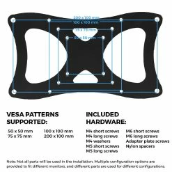 HumanCentric VESA Mount Adapter Plate For TV Mounts, 4 VESA Patterns