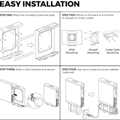 HumanCentric Mount Compatible With Dell OptiPlex Micro Form Factor Computer Mounts