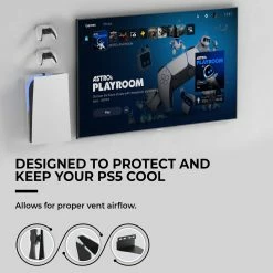 HumanCentric Console And Controller Wall Mount For PS5 | Includes Two Controller Mounts And Metal Brackets For PS5