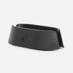 HumanCentric Black Leather Vertical Laptop Stand Workspace