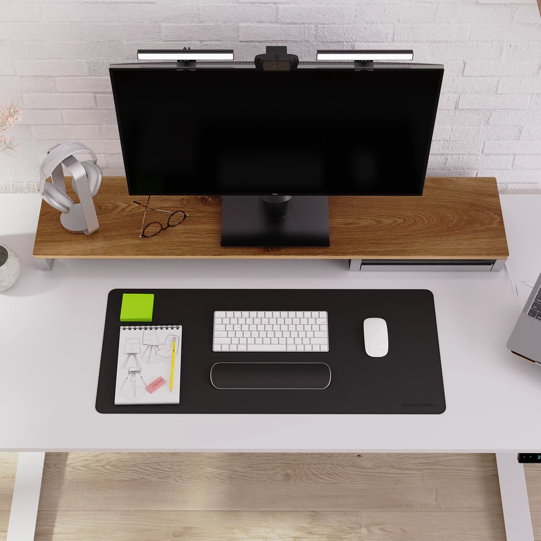 Best deal π HumanCentric Workspace Collection Bundle | Walnut And Aluminum Desk Shelf With Storage Drawer, Video Conference Lights, Wrist Rest, Headphone Stand, Desk Mat βοΈ 5 HumanCentric Workspace Collection Bundle | Walnut And Aluminum Desk Shelf With Storage Drawer, Video Conference Lights, Wrist Rest, Headphone Stand, Desk Mat