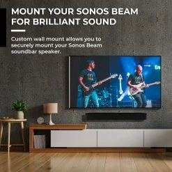 HumanCentric Wall Mount Compatible With Sonos Beam Speaker (Black) | Wall Mount Bracket Compatible With Sonos Beam