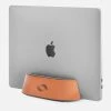 HumanCentric Cognac Leather Vertical Laptop Stand Workspace
